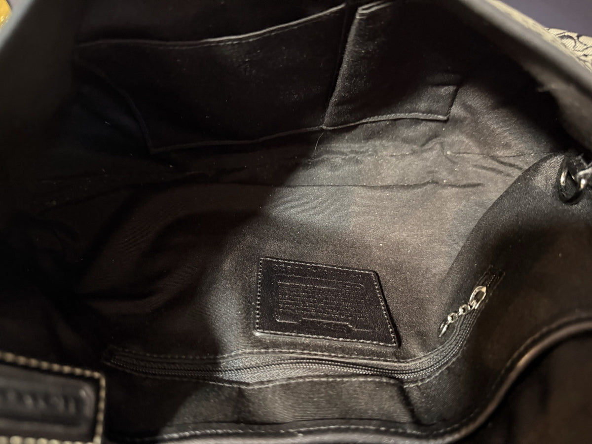 Coach Vintage Y2K Soho Black Signature Canvas Shoulder Bag
