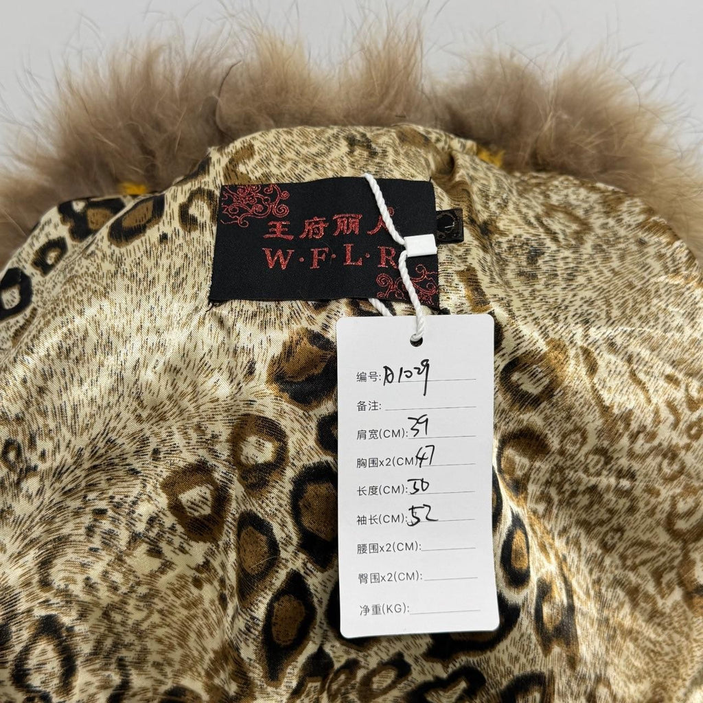 Vintage Y2K Gold Rabbit and Raccoon Fur Jacket