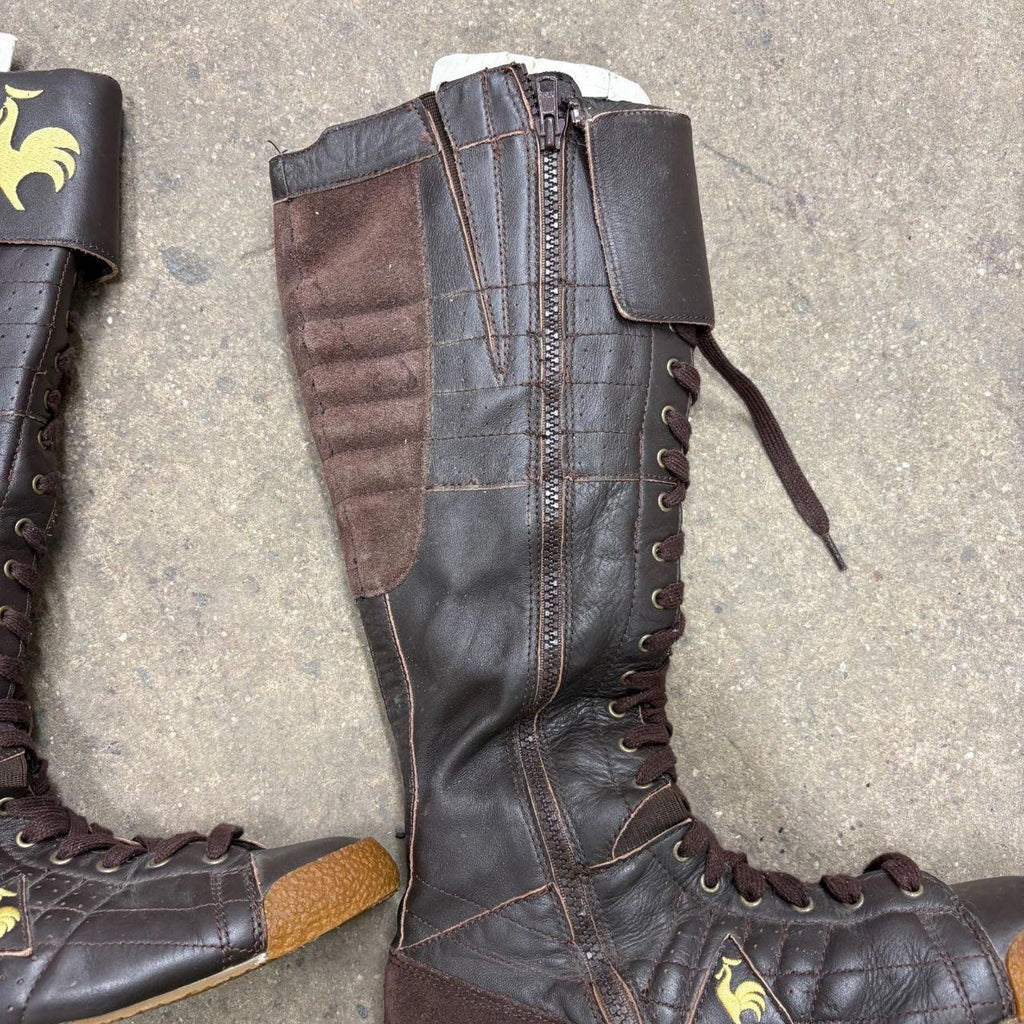 Vintage Le Coq Sportif Genuine Leather Boxing Boots Brown 39