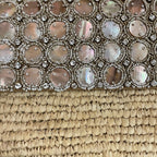 Tommy Bahama Feeling Beachy Straw Shoulder Bag Shell Beaded Mother of Pearl Boho