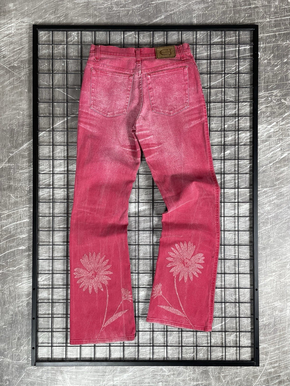 Roberto Cavalli Vintage Y2K Glitter Floral Perfect Soft Fade Denim Jeans Size 27