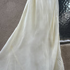 Vintage 1930s Pale Yellow Buttercup Dress Lace Bias Cut Art Deco Slip Gown Maxi