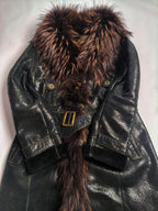 Penny Lane Belted Sheepskin Shearling Coat Size L