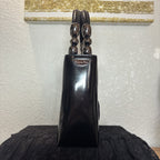 Auth Christian Dior Vintage 1999 Malice Pearl Bag Black Patent Leather Gunmetal