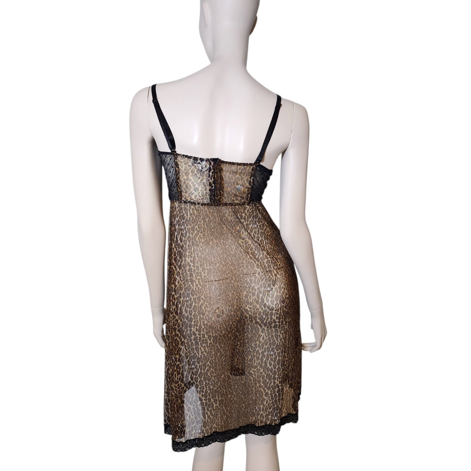 Dolce & Gabbana 2000s Mesh Leopard Corset Dress Size S