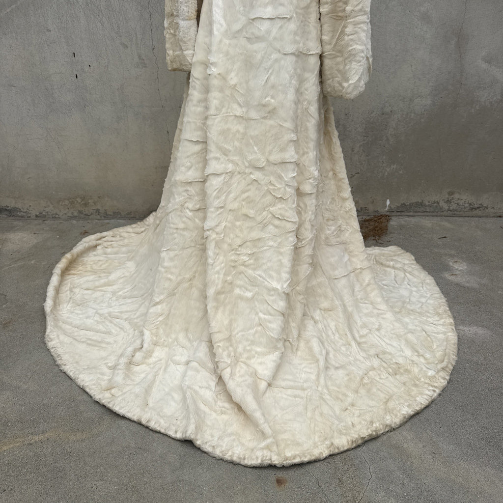 Vintage 1930s White Plush Teddy Bear Dressing Gown Ermie Art Deco Dress Coat