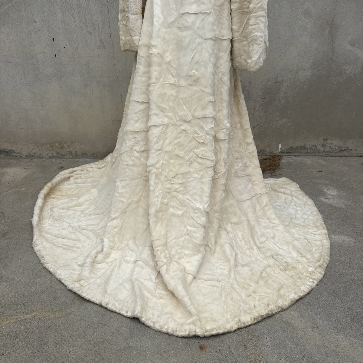 Vintage 1930s White Plush Teddy Bear Dressing Gown Ermie Art Deco Dress Coat