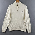 Vintage Polo Ralph Lauren Mock Neck Cotton Knit Sweater
