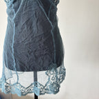 VTG Victoria’s Secret Blue Babydoll Dress Sheer Size M Sequin Lace Romantic Y2K