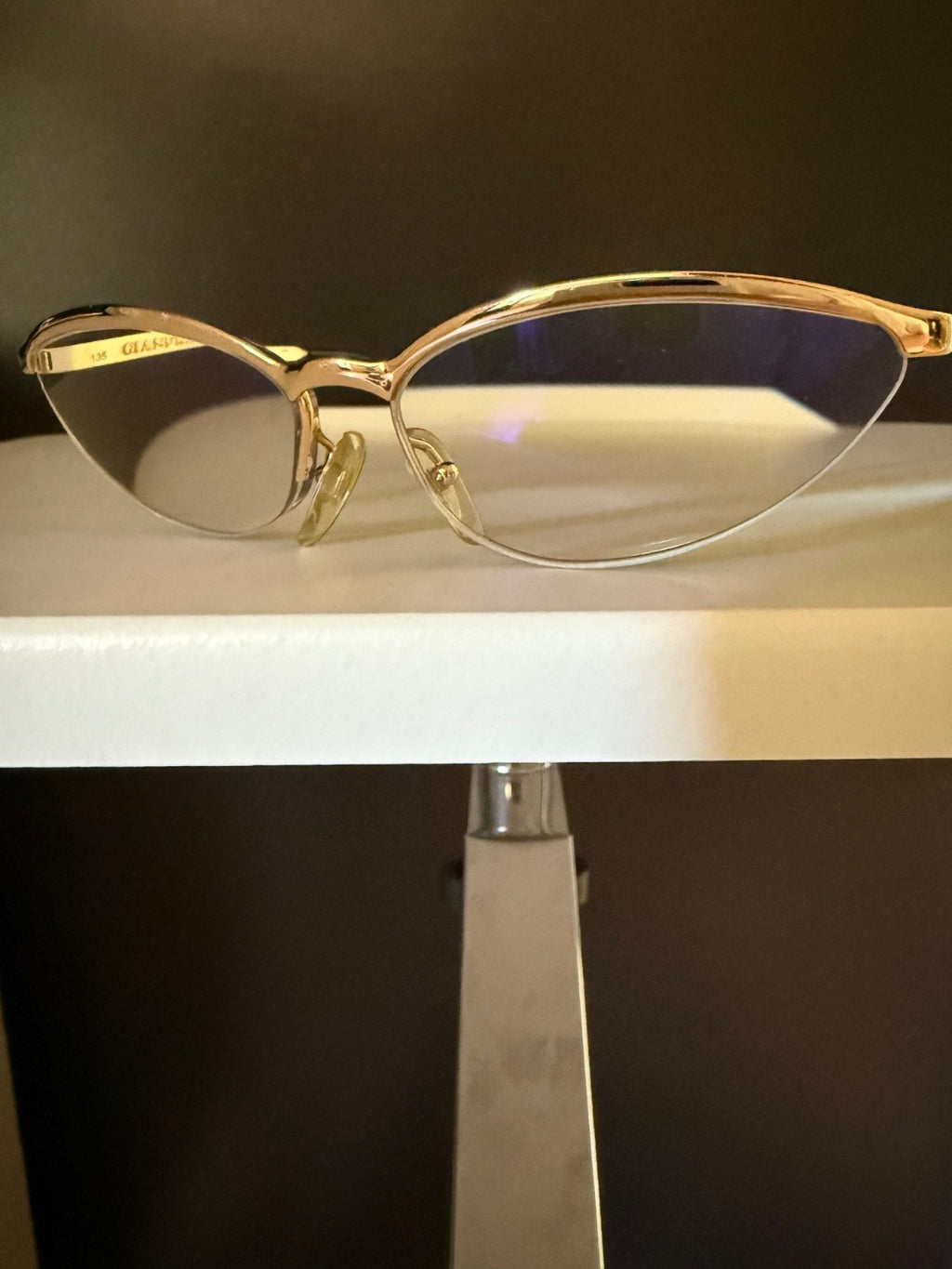 Gianfranco Ferre 1990's VINTAGE Cat Eye Sunglasses 191/S 012 Gold Half Rim