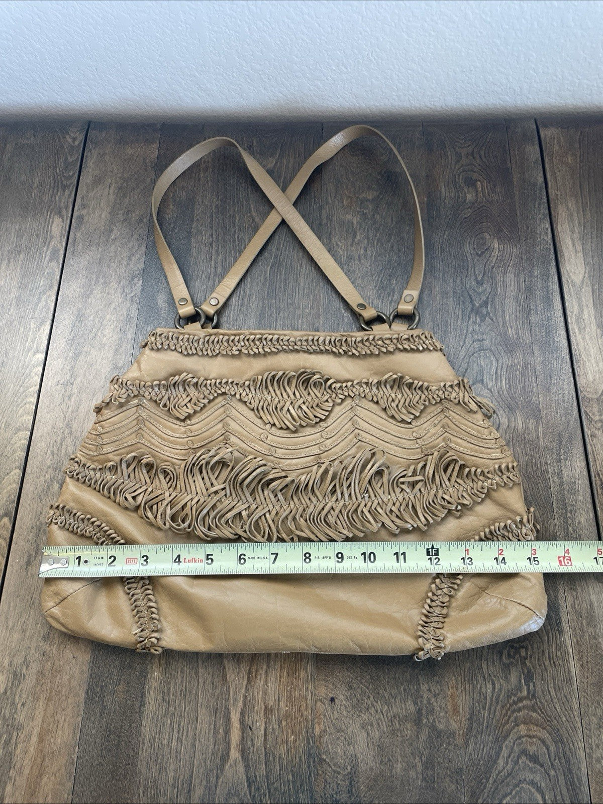 Nordstrom 1980s Shoulder Bag Fringe Camel Leather
