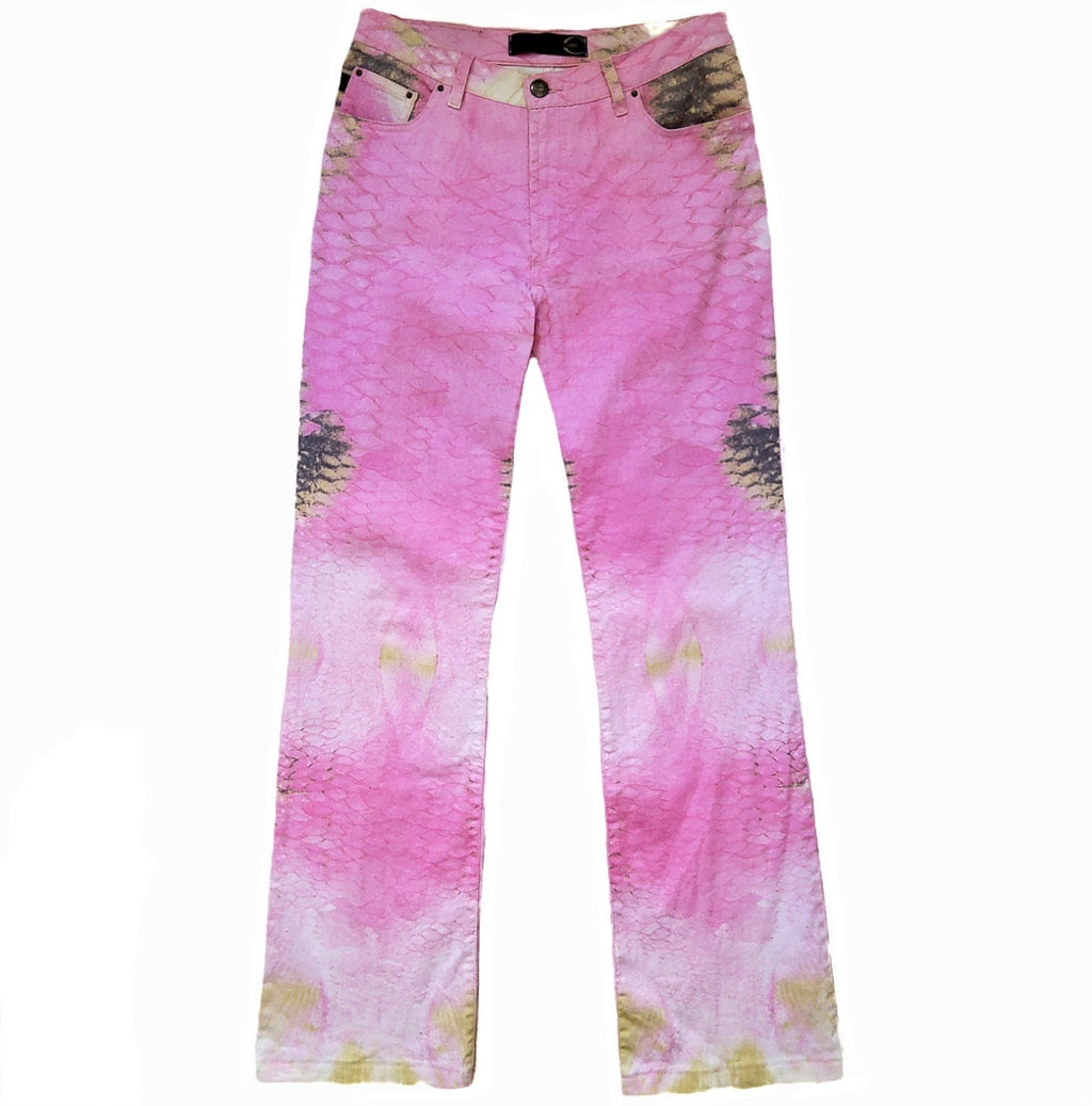 Roberto Cavalli vintage y2k abstract python print jeans