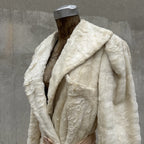 Vintage 1930s White Plush Teddy Bear Dressing Gown Ermie Art Deco Dress Coat