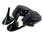 Dior Quilted Patent Leather High Heel Sandal Mules Black Size 36.5