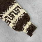 Vintage Couchan Indian Hand knit Wool Sweater Zip Eagle  Size M