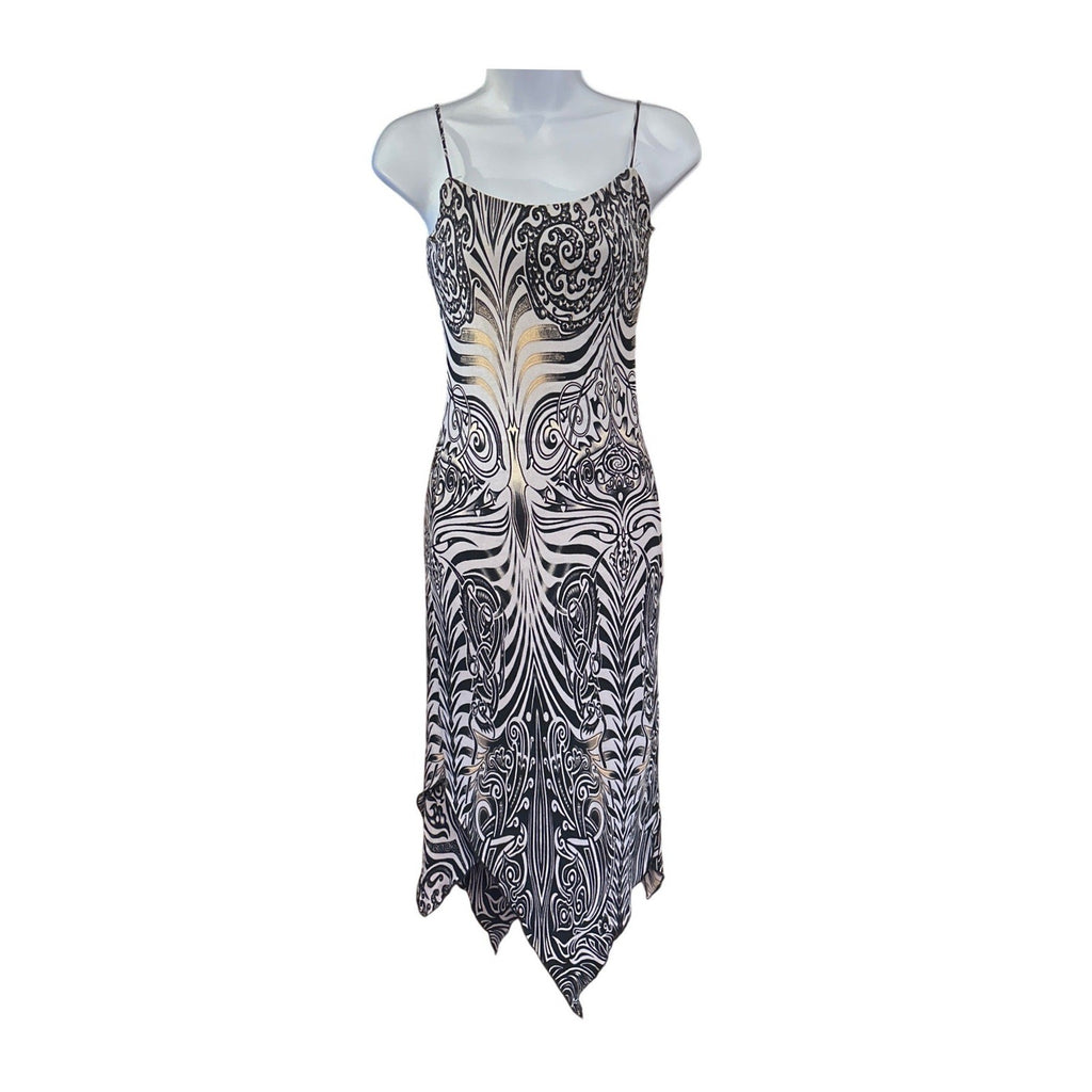 Y2K Evolution Not Revolution Midi Dress Asymmetrical Hem