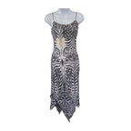 Y2K Evolution Not Revolution Midi Dress Asymmetrical Hem
