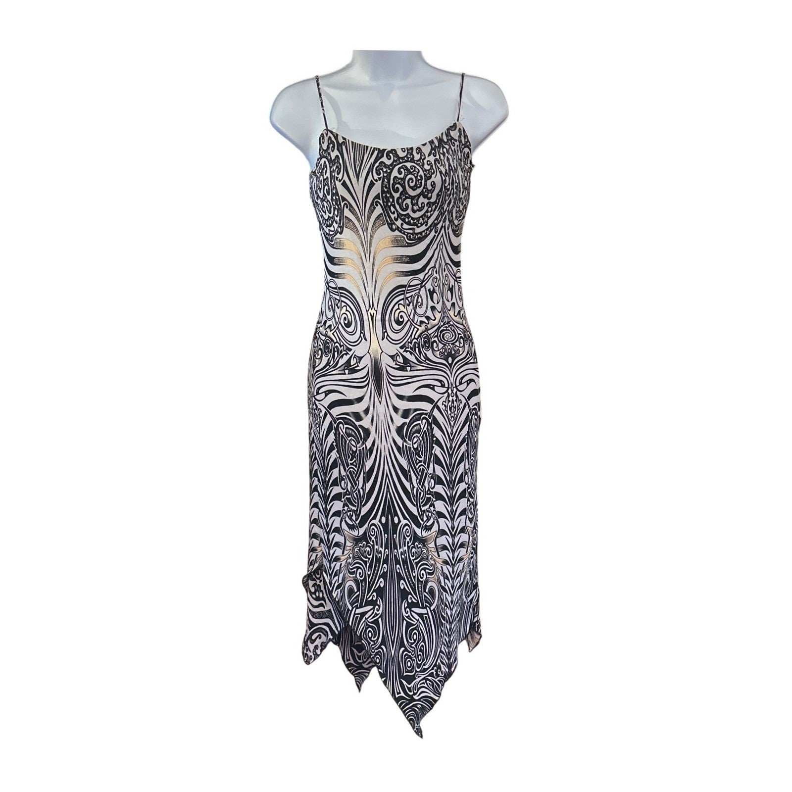 Y2K Evolution Not Revolution Midi Dress Asymmetrical Hem