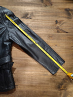 Vtg 90s Wilsons Black Leather Jacket Sz Small Fitted w/Belt Removable Thinsulate