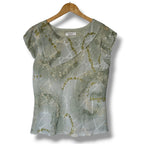 Vintage Y2K Sage Green Tiered Two Piece Skirt Set Size 14