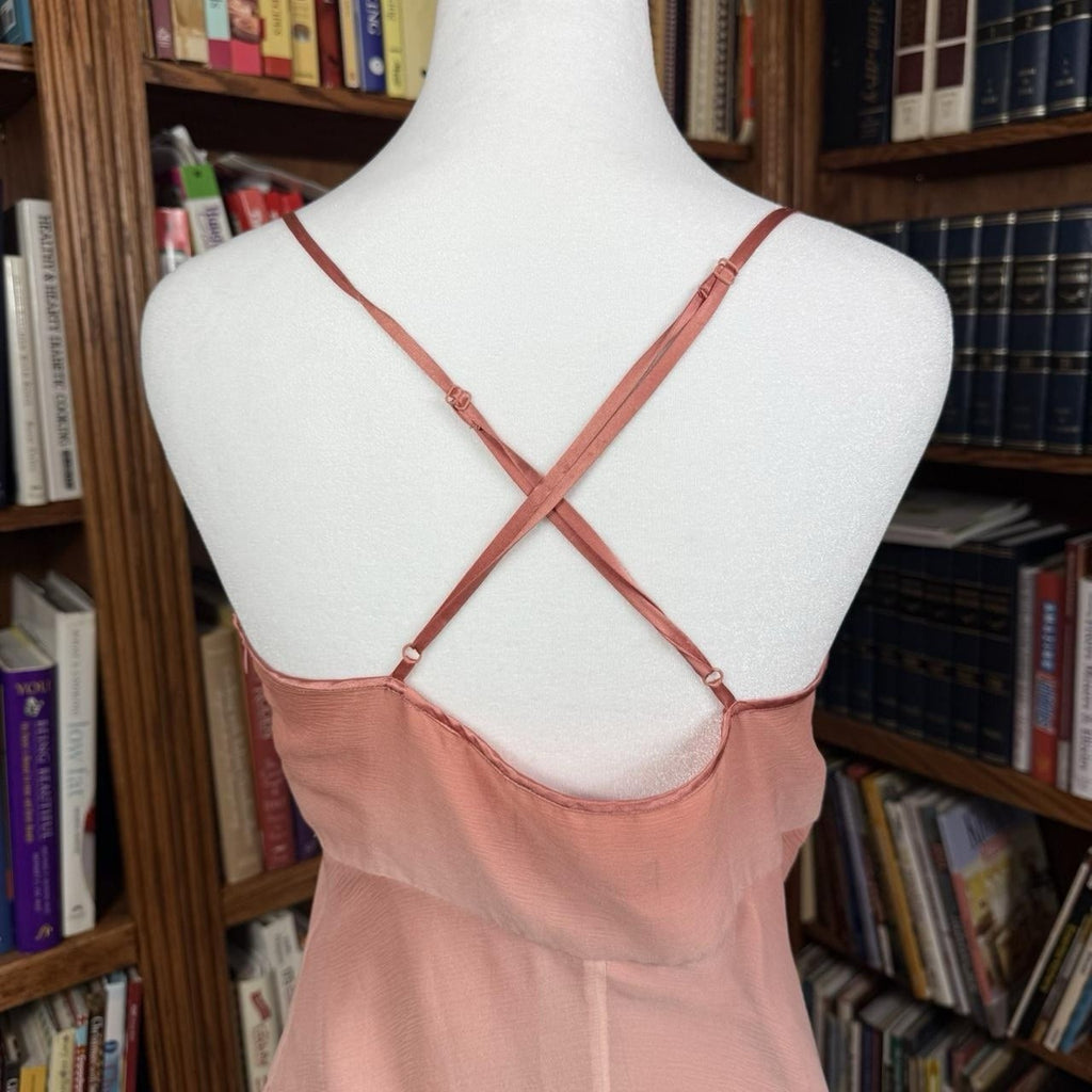 Express 1990s Asymmetrical Ombre Pink Silk Slip Dress Medium