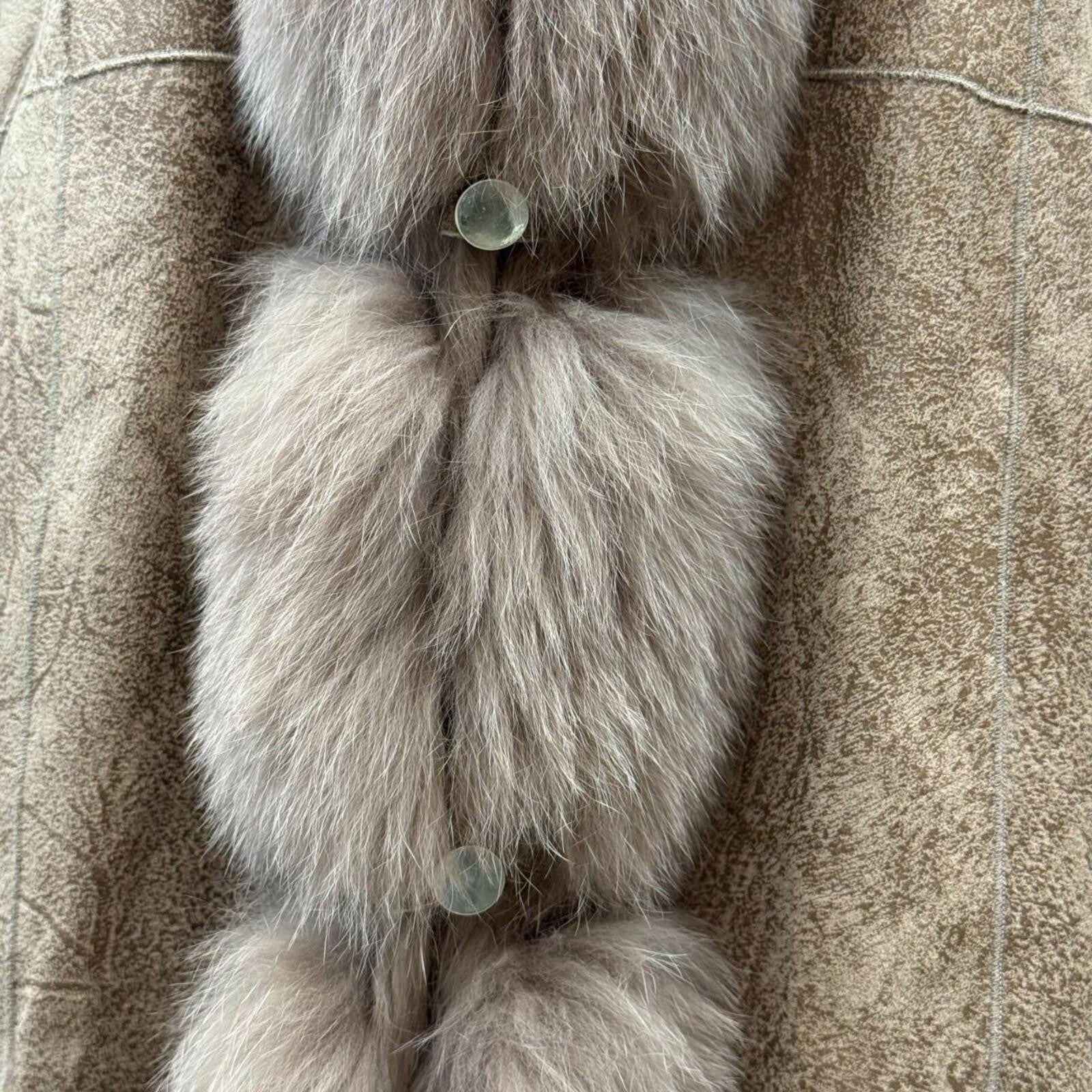 Vintage Deerskin and Fox Fur Trench Coat