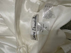 Vintage y2k 90s white beaded sequin chiffon ruffled trim slit  slip dress bow L