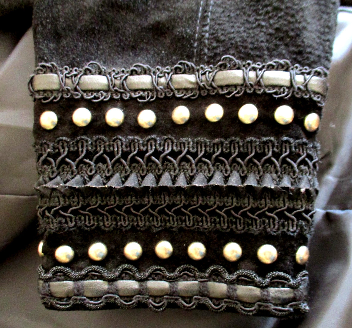 Cripple Creek Black Suede Studded Western Jacket Small