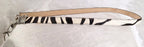 VTG Genuine Leather Calf Hair-On-Hide Metal Link & Toggle Hip Belt Zebra Pattern