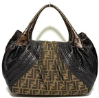 Fendi Zucca Spy Bag Dark Brown Canvas and Leather