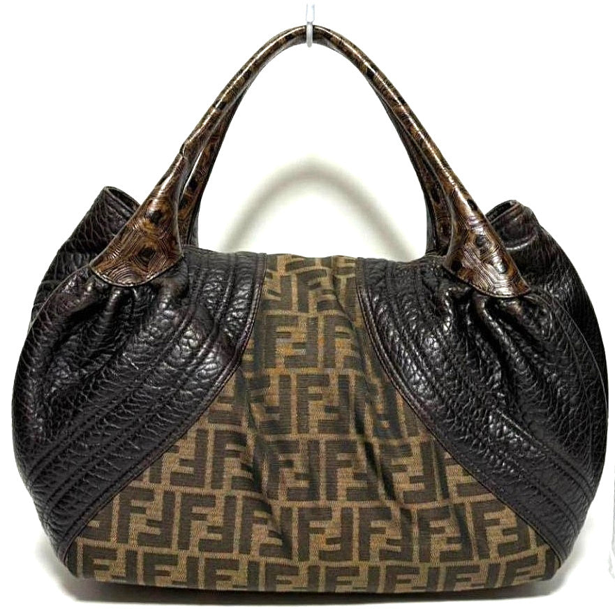 Fendi Zucca Spy Bag Dark Brown Canvas and Leather