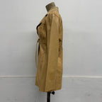 Bebe Y2K Genuine Leather Whipstitch Corset Tie-Front Jacket