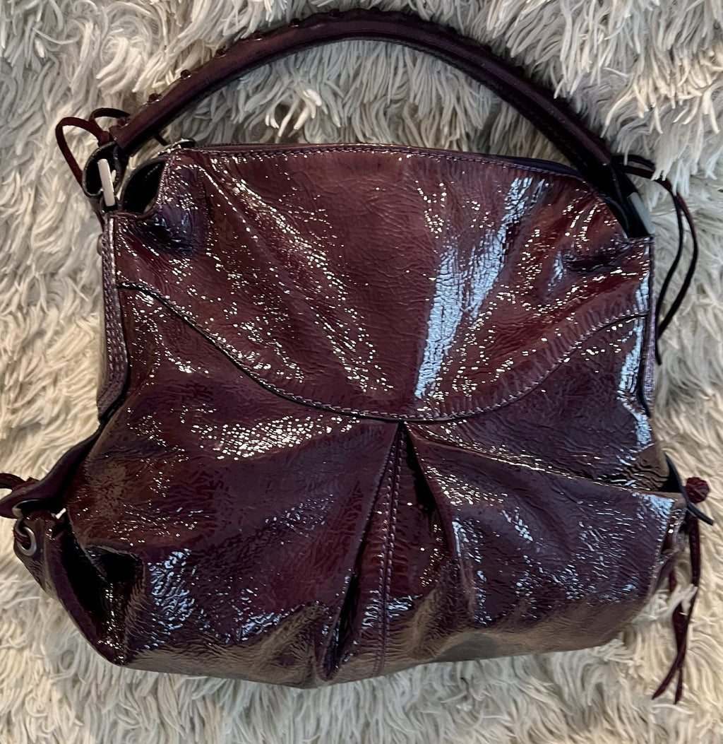 Francesco Biasia Purple Patent Leather Shoulder Bag