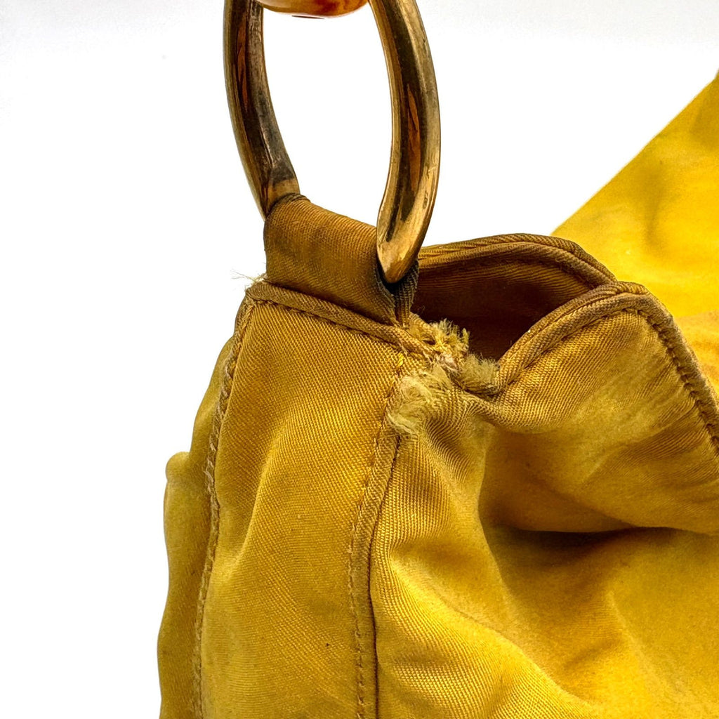 Vintage Christian Dior Yellow Nylon Shoulder Bag - Made in Italy