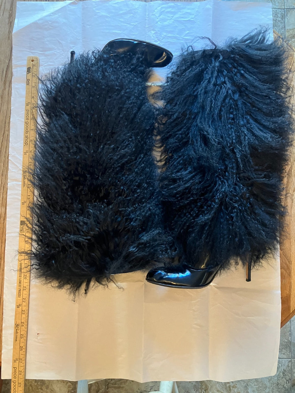 Manolo Blahnik Fur Black High Heel Boots Size 41.5 (Retail-$2000)