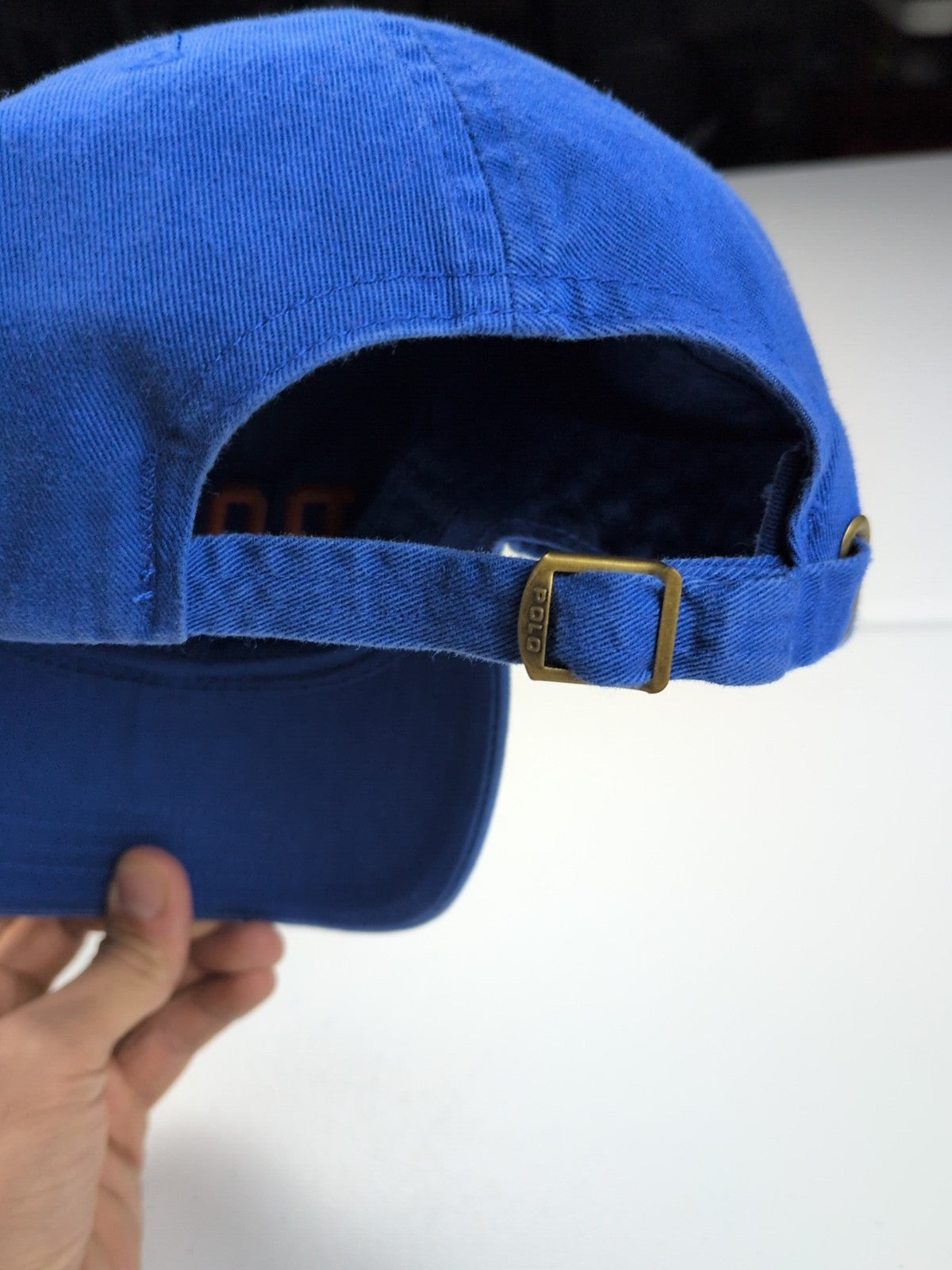 Vintage Polo Sport Ralph Lauren Spell Out Cap Hat Mens Adjustable Blue Orange