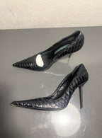 Gianmarco Lorenzi Ladies 37.5 4 Heels Python Exotic Nail Heel Pointed Slim Toe