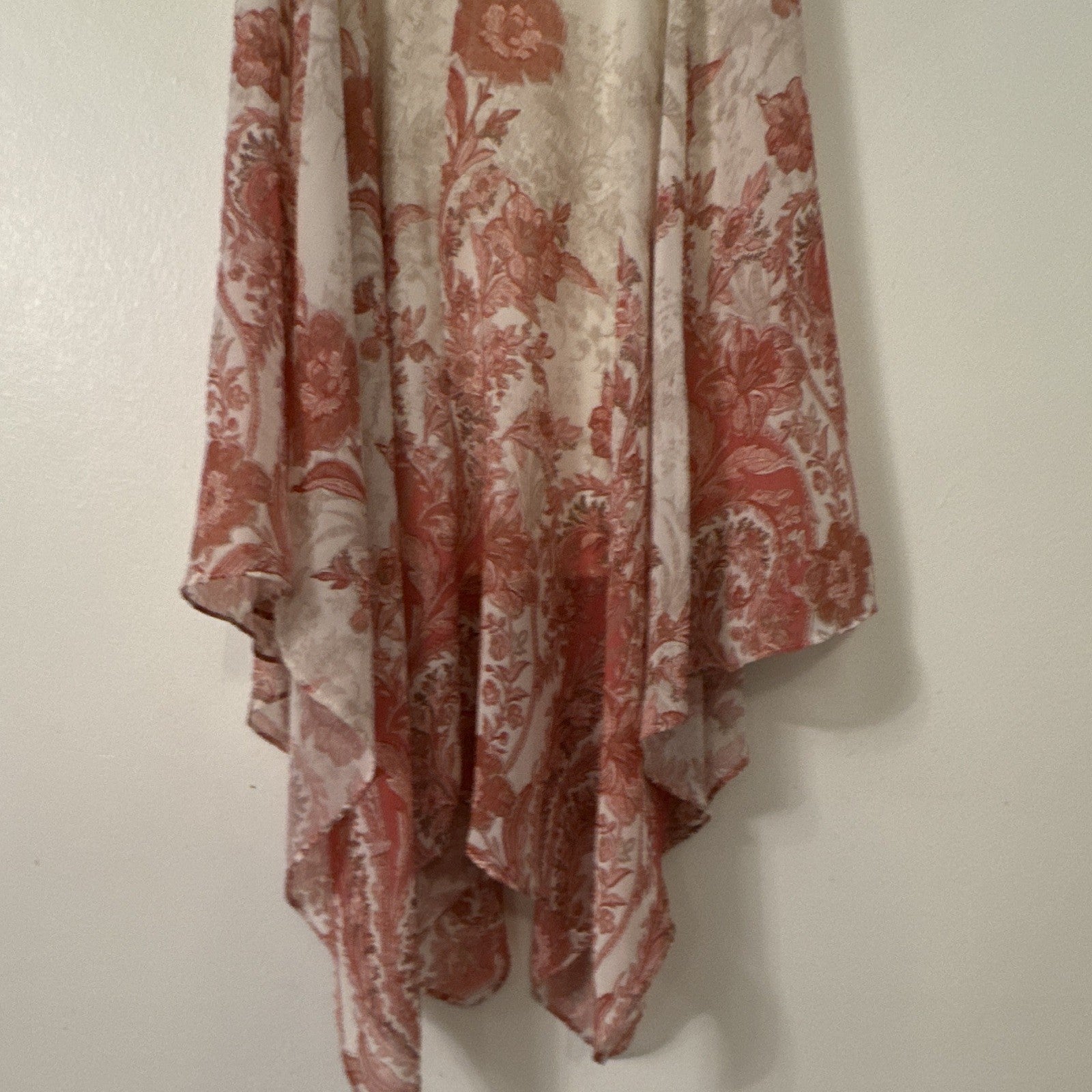 Signature by Robbie Bee Floral Ball Gown Midi Dress Size 8 Ivory Coral