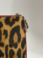 Vtg Christian Dior by John Galliano Leopard Print Pony Hair Clutch Bag