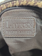 Lauren Ralph Lauren Brown Houndstooth Wool Blend Shoulder Bag Y2K