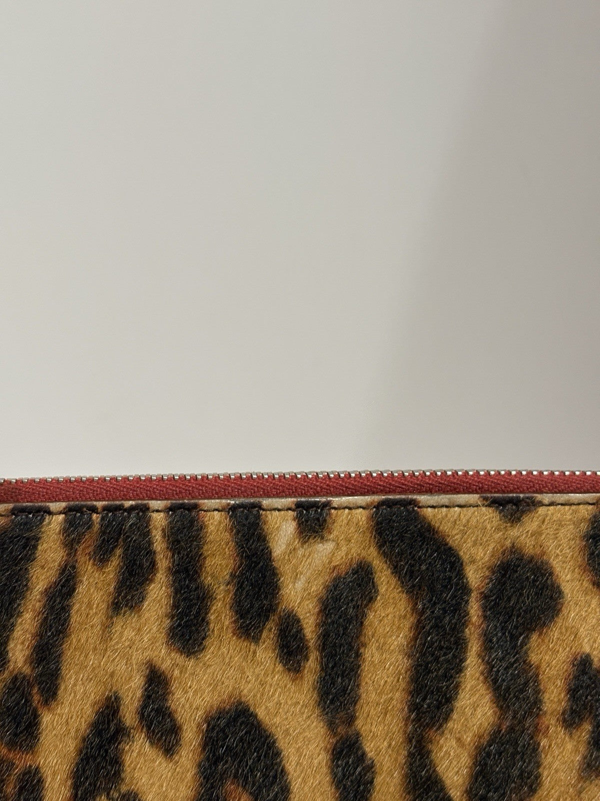 Vtg Christian Dior by John Galliano Leopard Print Pony Hair Clutch Bag