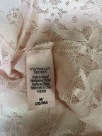 Victorias Secret Lace Chemise Pink Lingerie Slip Dress Babydoll Sheer Coquette M