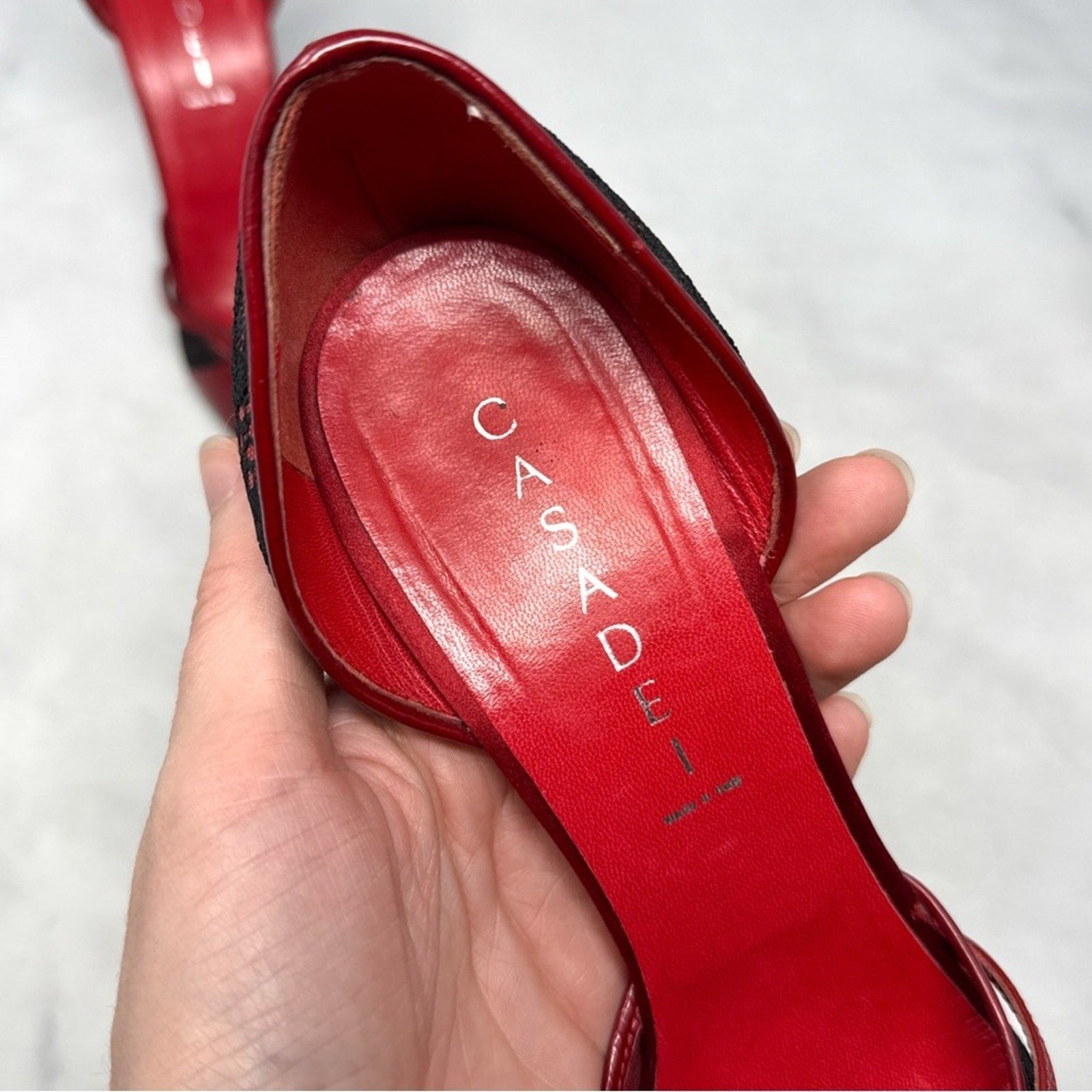 Casadei Y2K Leather Pointed Toe Stiletto Pumps Red Size 9