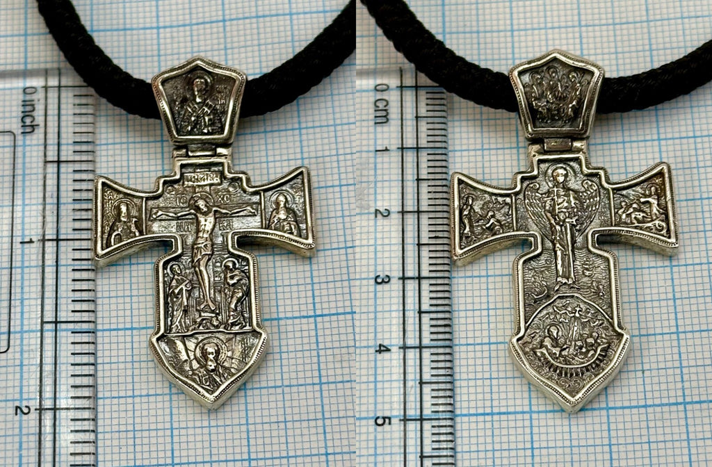 Chic Original Vintage Sterling Silver 925 Silk Necklace & Cross 60 cm, 55,09 g.