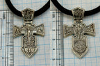 Chic Original Vintage Sterling Silver 925 Silk Necklace & Cross 60 cm, 55,09 g.