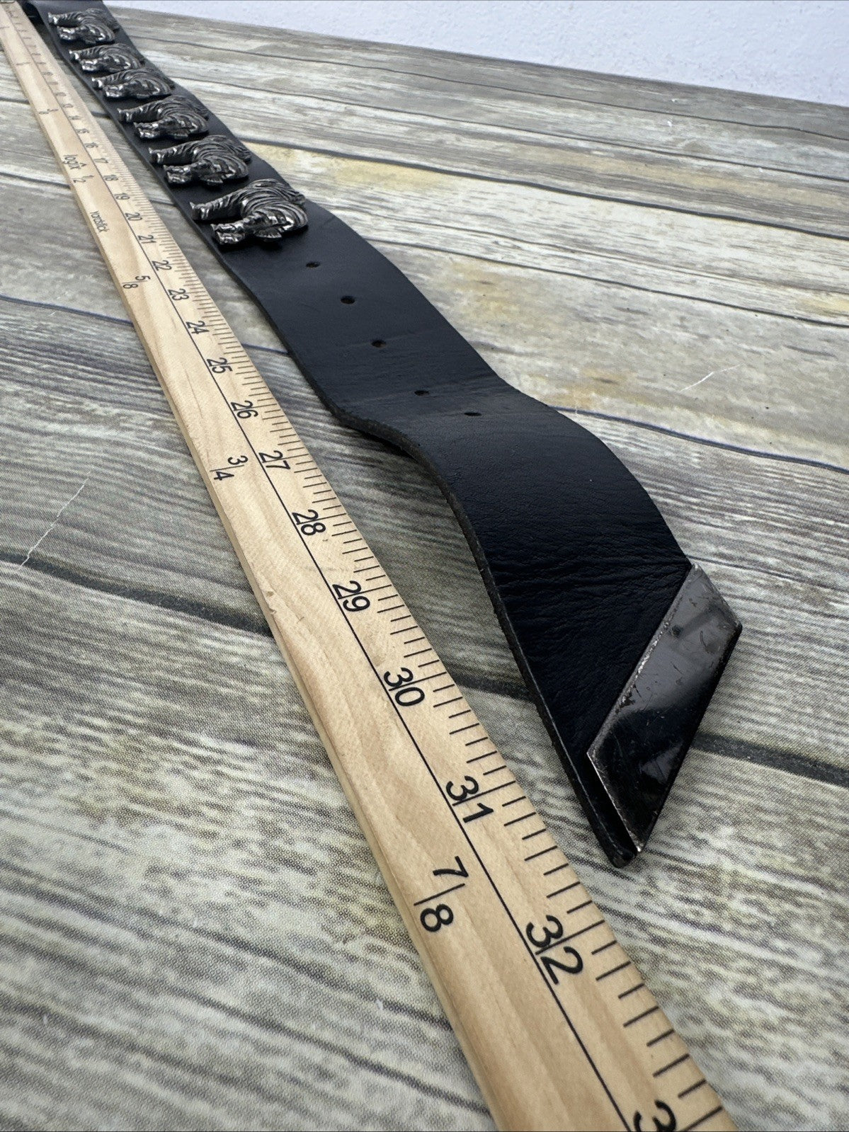 Vintage Cest Vrai Zebra Fashion Belt Size 28 Black Leather Safari