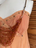 Lululemon Silk Orange Floral Beaded Cami and Skirt Set XS