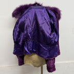 Vintage Y2K Purple Rabbit and Fox Fur Jacket