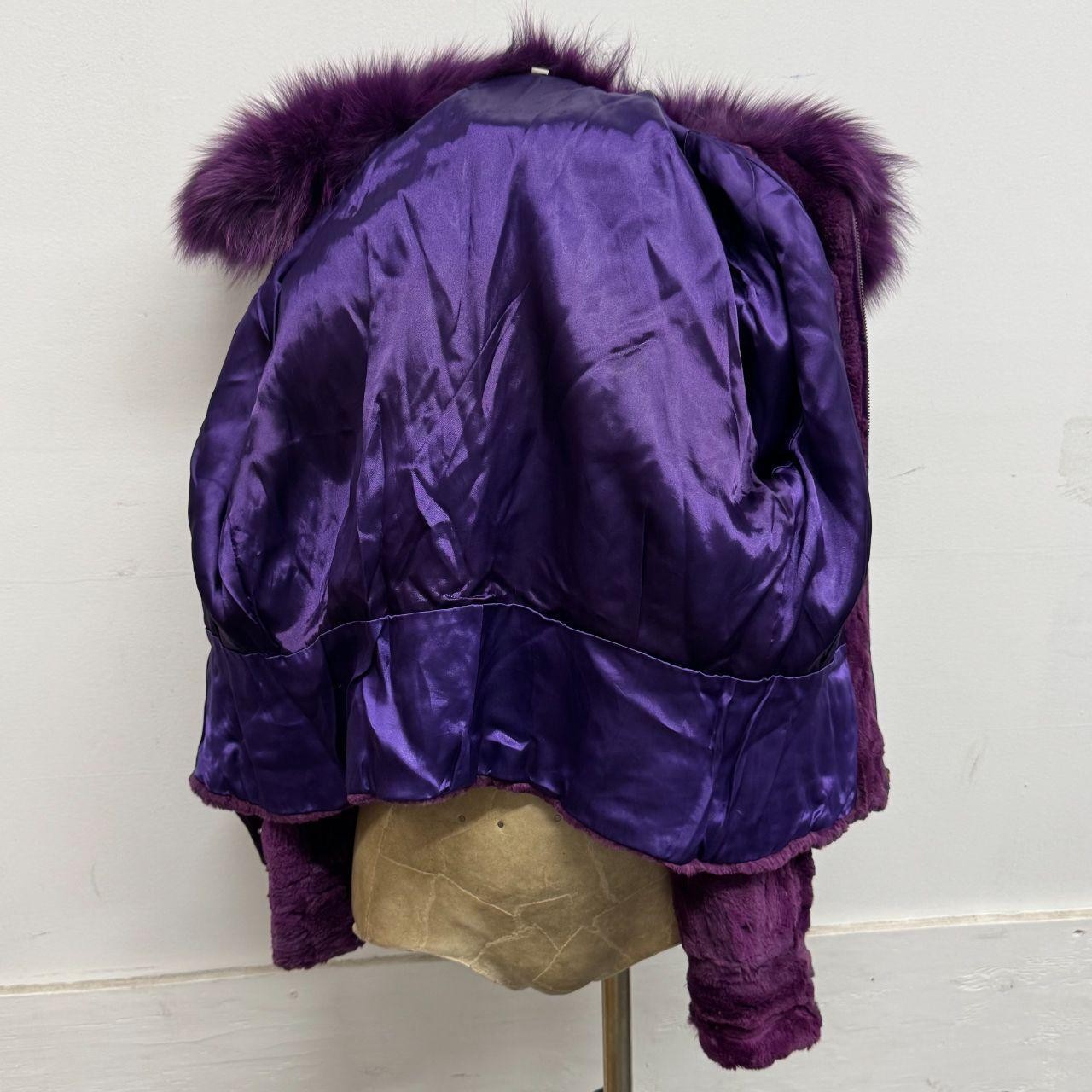 Vintage Y2K Purple Rabbit and Fox Fur Jacket