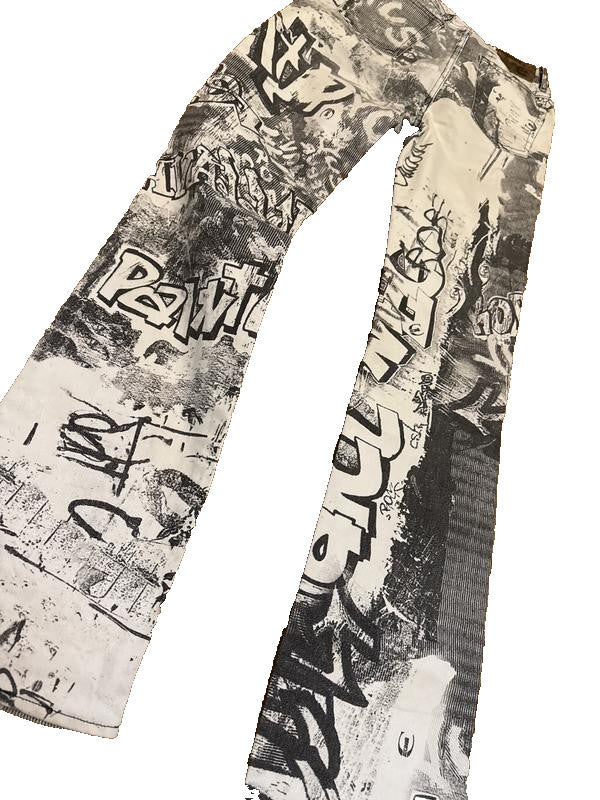 Vintage Roberto Cavalli graffiti pants Size 26/40 womens Abstract